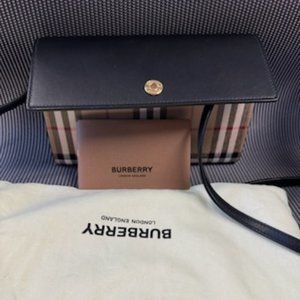 Burberry Hannah Leather & Check Coated Canvas Wal… - image 1